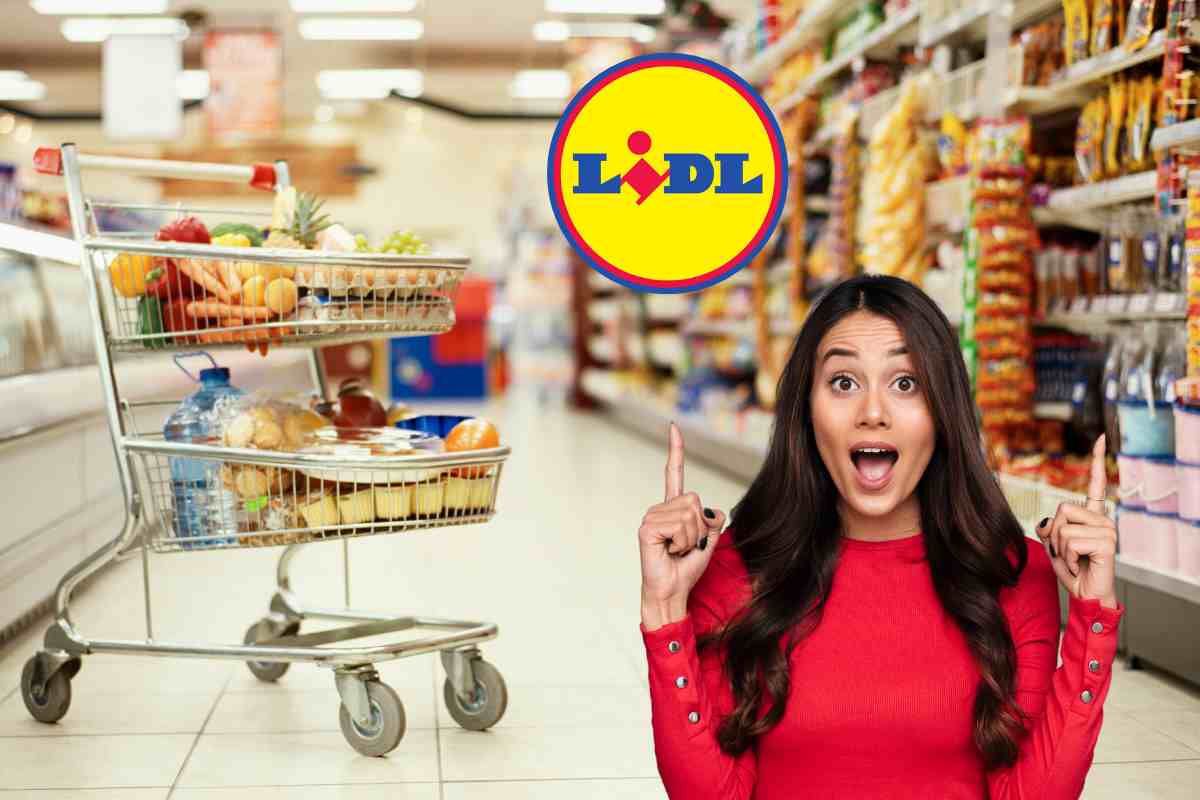 carrello supermercato logo lidl donna sorpresa