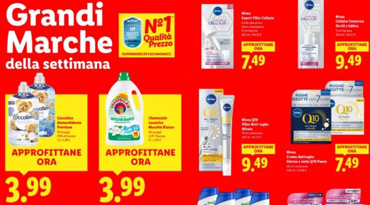 lidl volantino prodotti grandi marche