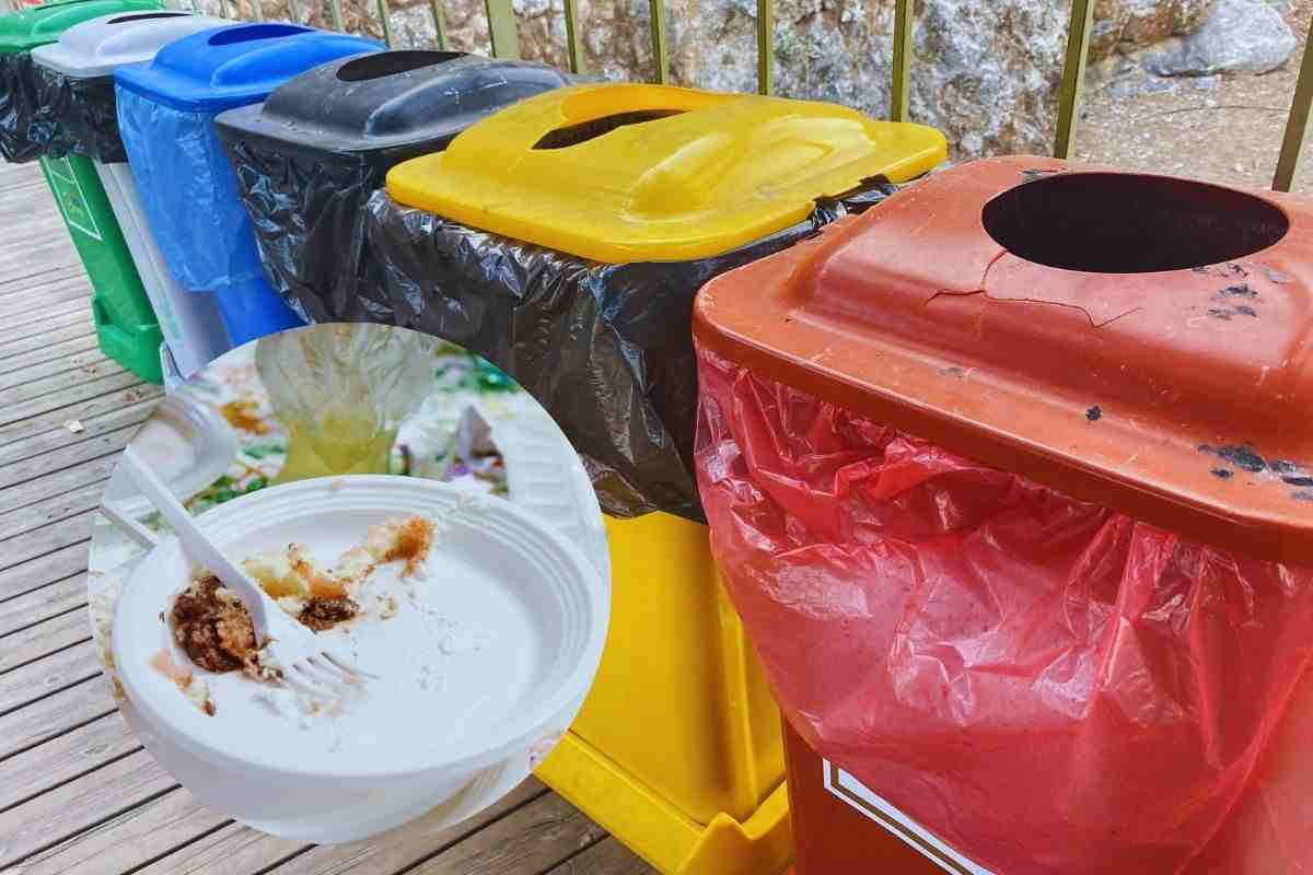 piatti di plastica e raccolta differenziata