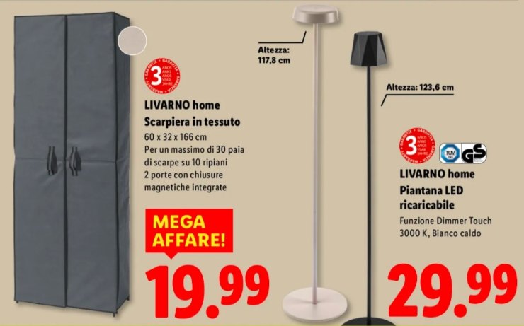 ldil volantino scarpiera lampade